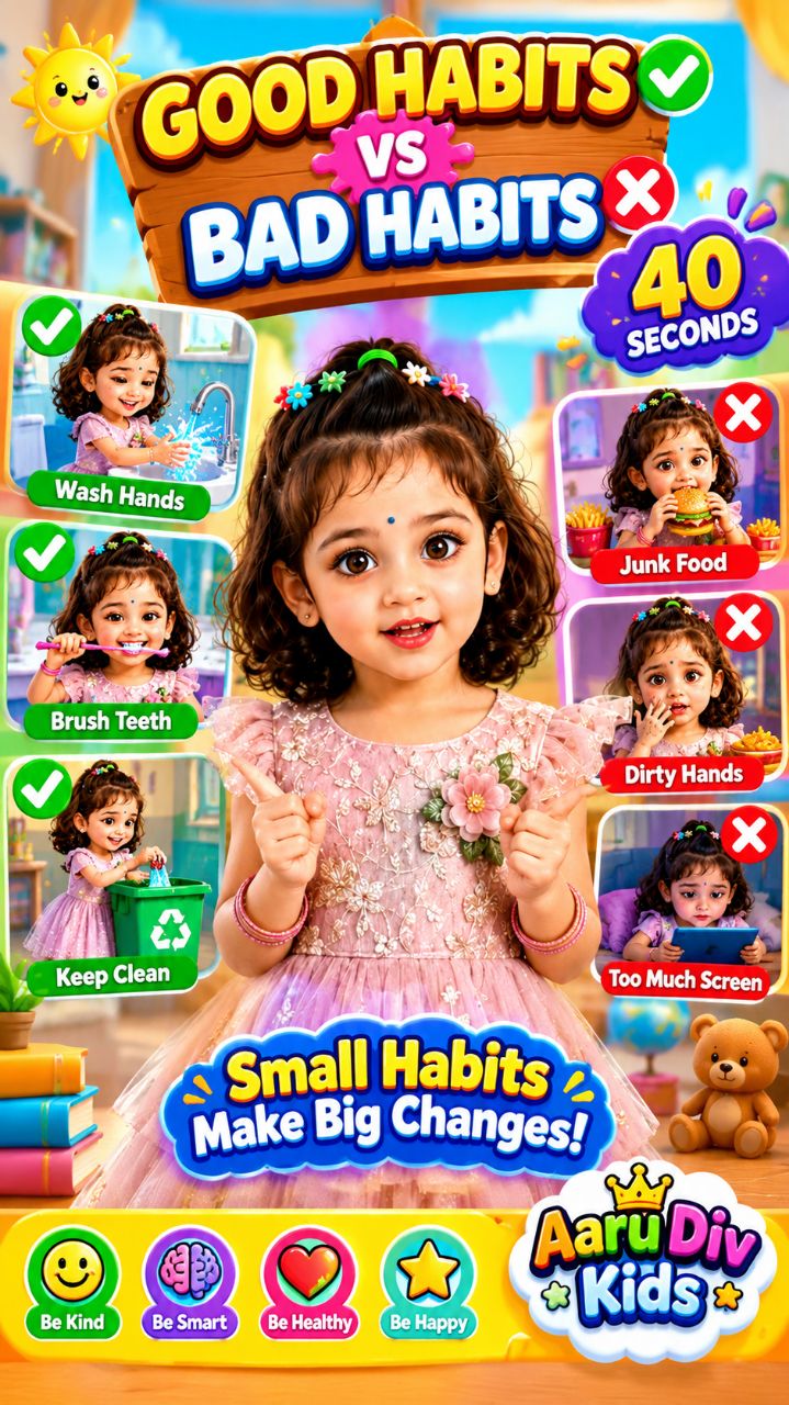 Good Habits or Bad Habits | Healthy Habits for Kids | Aaru Div Kids