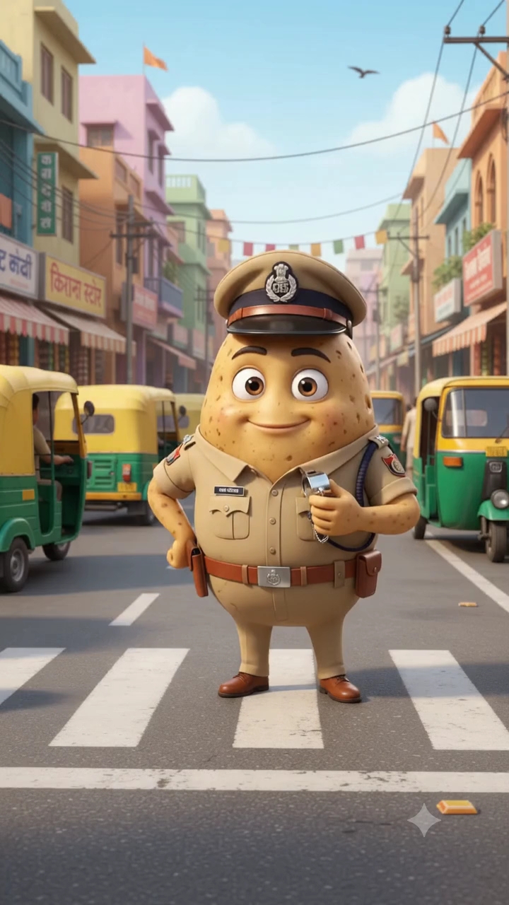 समोसे के लिए आलू ने पुलिस की नौकरी छोड़ दी? 😂🥔🚦 #shorts