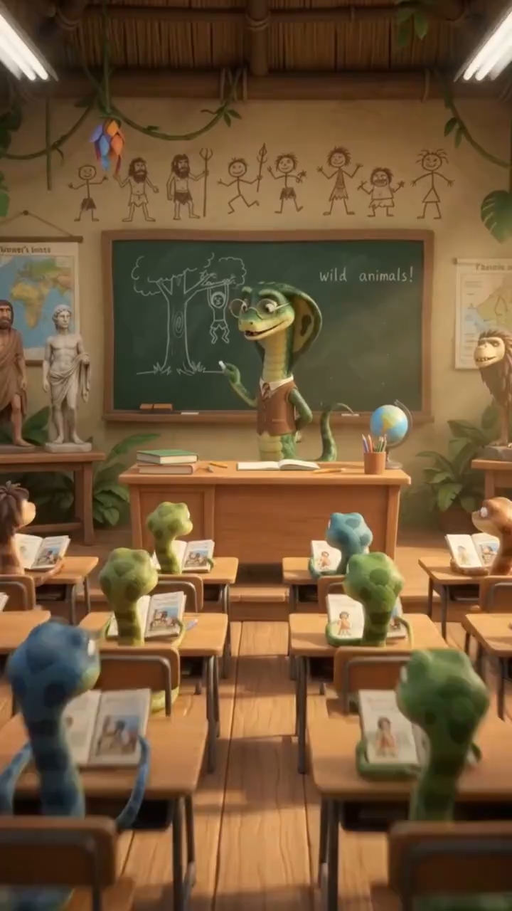 A fitting title: "Snake School: The Wild Animals Lesson" (or more playfully, "When Snakes Learn Abou