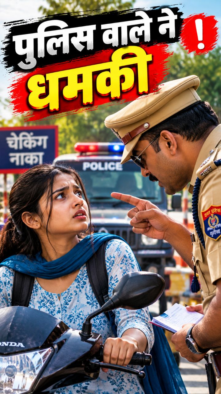 पुलिस वाले ने लड़की से की बदतमीज़ी 😱 | फिर लड़की ने दिया करारा जवाब | AI Short
