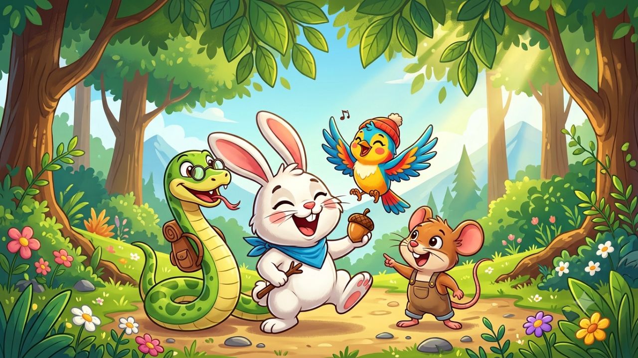 साँप, खरगोश, चिड़िया और चूहा! 🐍🐰🐦🐭 | Funny Animal Friendship Story