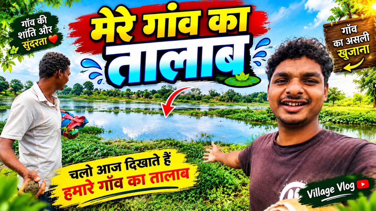 Mere gaw ka sundar talab चलो आज देखते है हमारे गाँव का तालाब