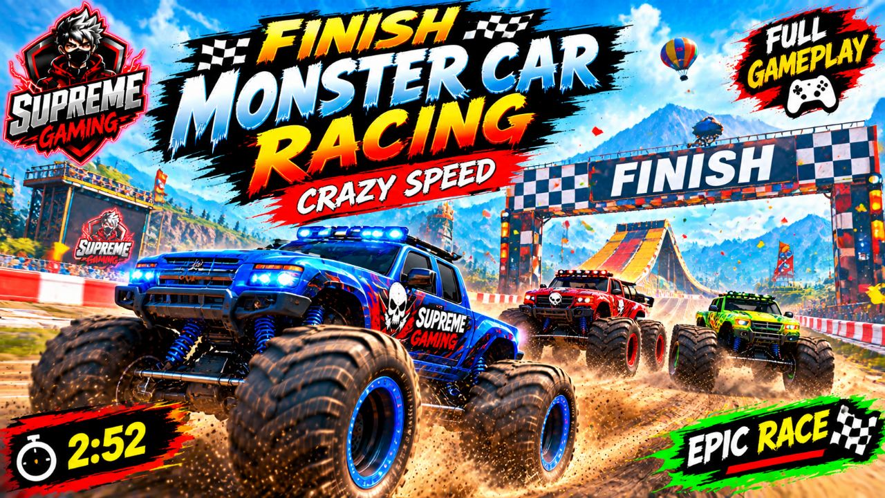 Monster Car Finish Racing Game