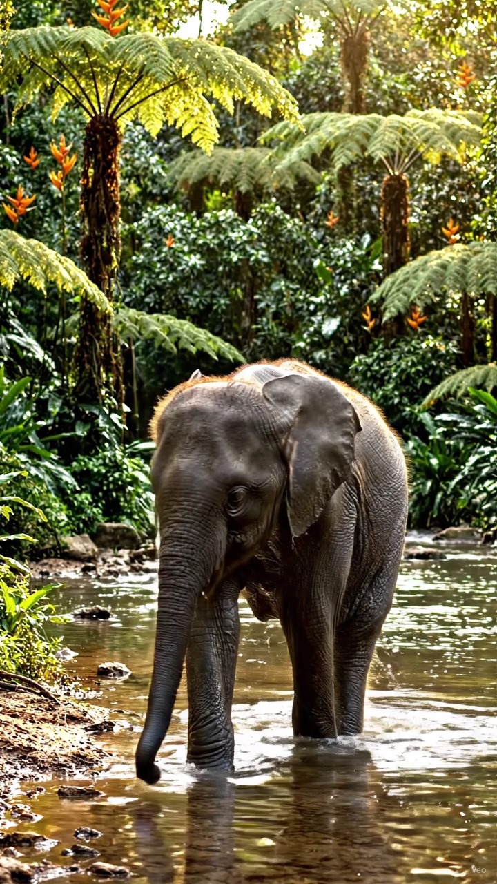 Unseen Jungle Life: Baby Elephant Bath Time! 🌿🐘