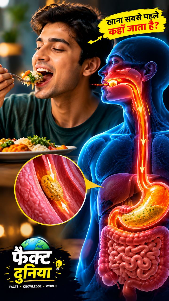 🍽️ खाना पेट तक कैसे पहुँचता है? 😳