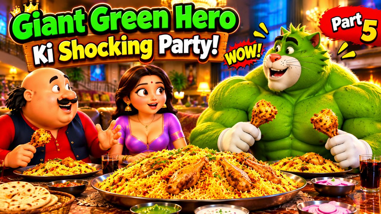 Giant Green Hero Ki Shocking Party! 😱🔥 | Funny Cartoon Story | Part 5