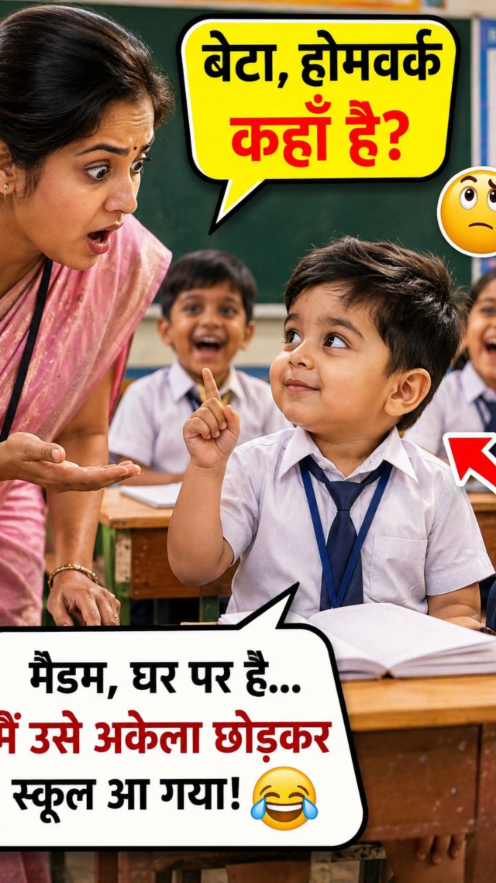 😂 Baby ने Teacher को दिया ऐसा जवाब! | Homework का मजेदार बहाना 🤣👶