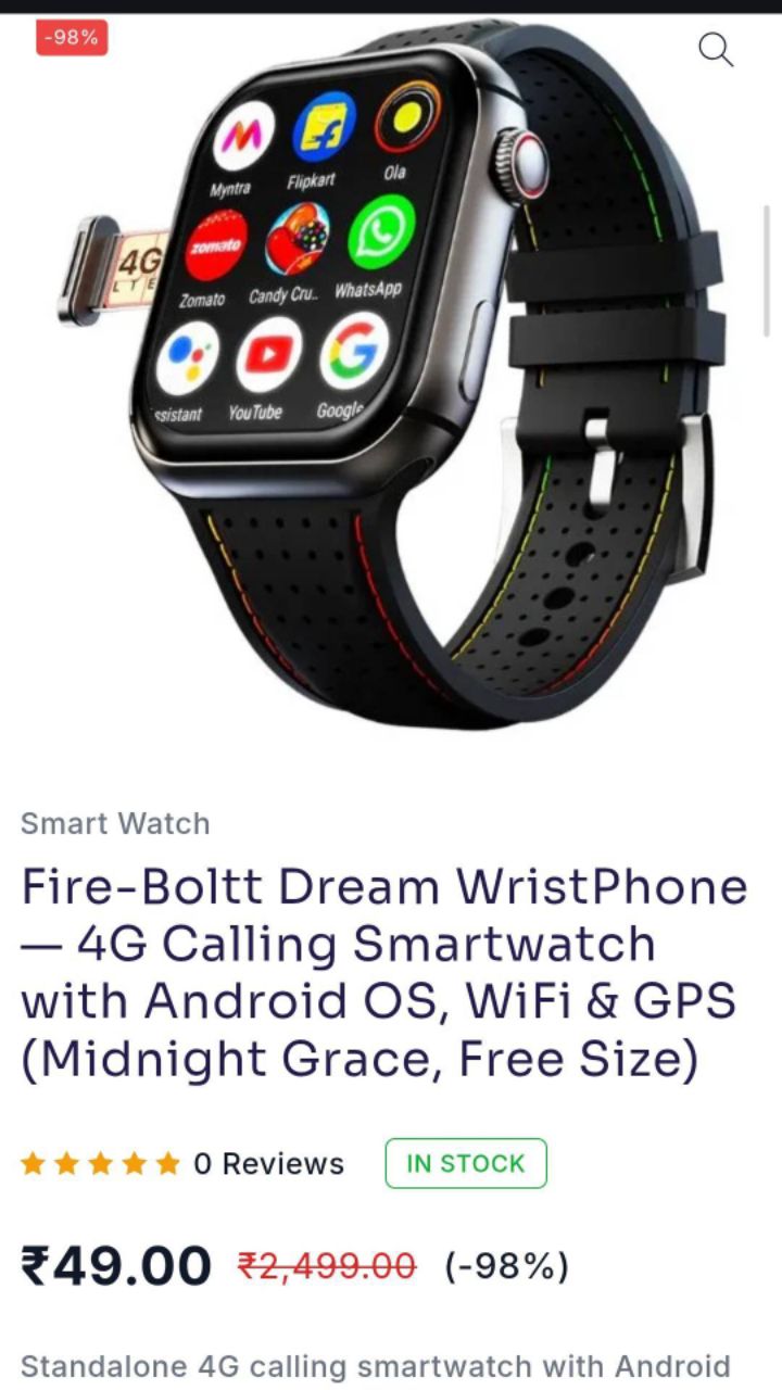 Android 4G watch only 49 rupees