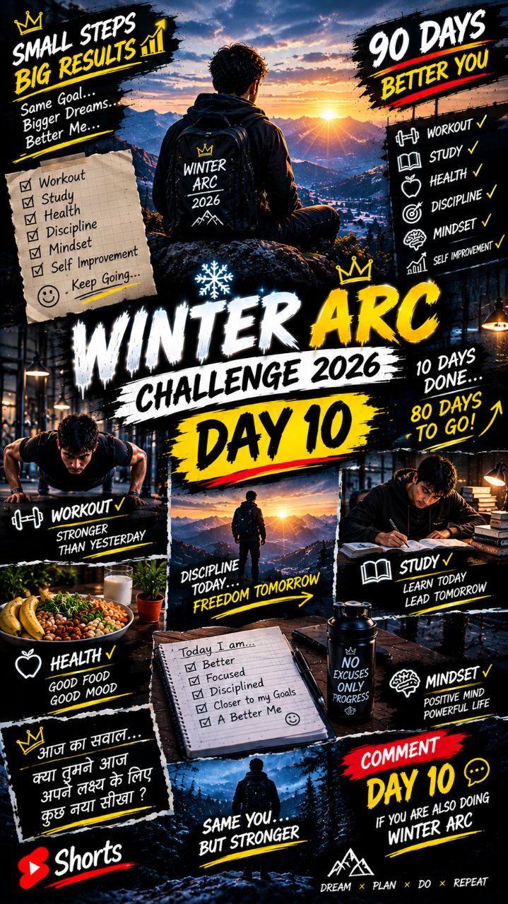 WINTER ARC CHALLENGE 2026 ❄️🔥 | DAY 10 | 10 Days Done… 80 Days To Go! 💪