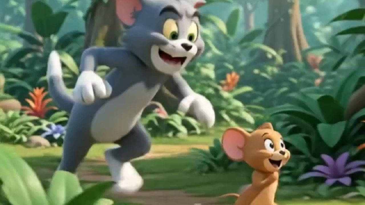 🐱 Tom & Jerry Jungle Chase 😂🐭 | Funny Cartoon Adventure 🌳 #shorts