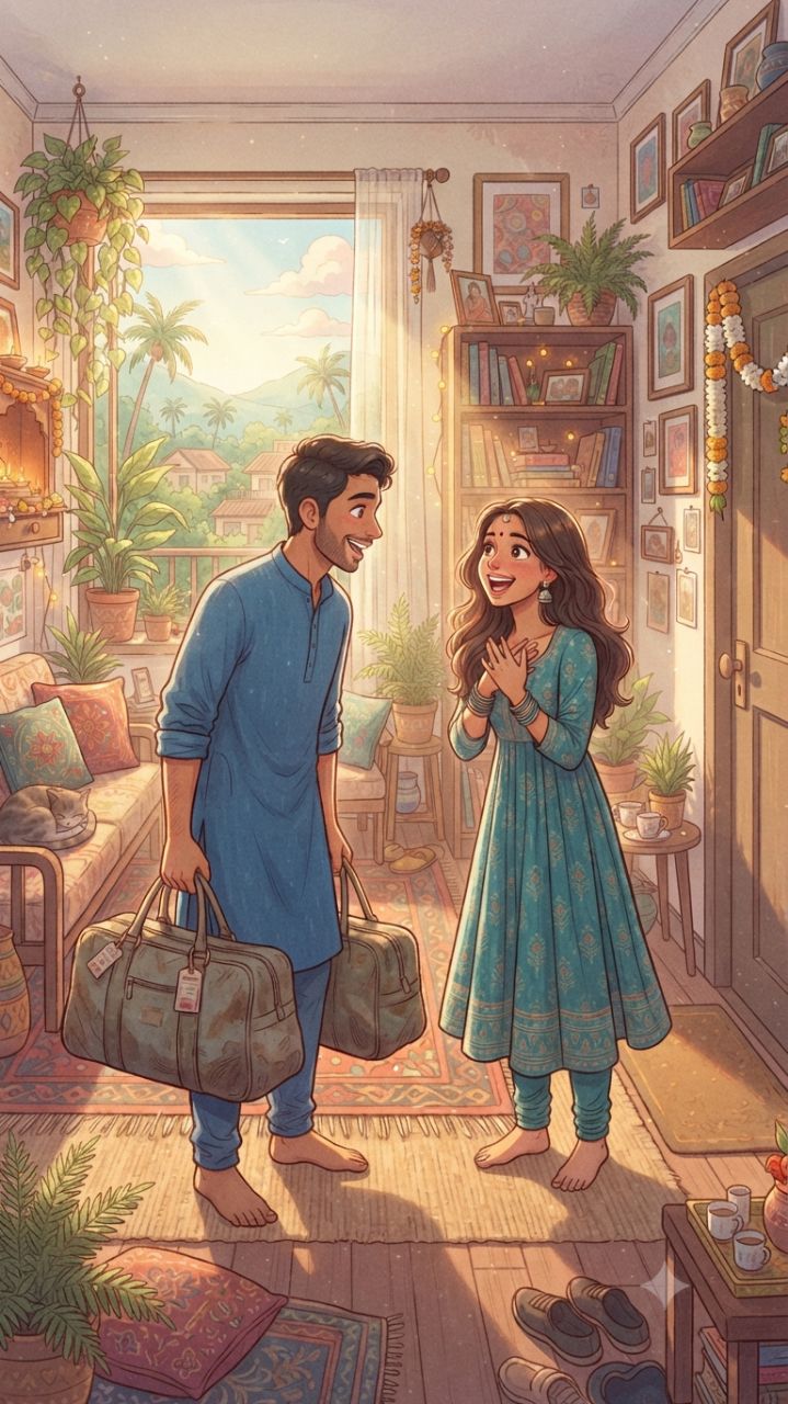 Our First Kashmir Trip After Marriage ❤️❄️ | Ghibli-Style Animation | Kashmir Honeymoon