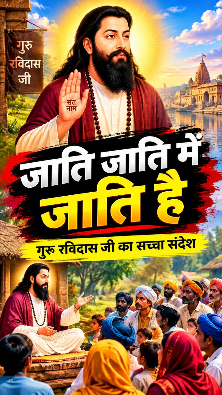 गुरु रविदास जी का सच्चा सन्देश। जाति जाति में जाति है। जाति वाद के खिलाफ  संदेश। Shorts video
