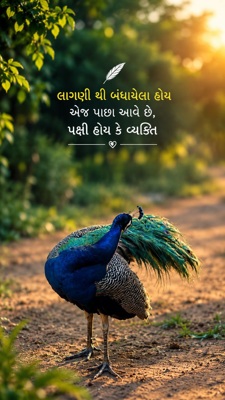 લાગણી થી બંધાયેલા હોય એજ પાછા આવે છે, પક્ષી હોય કે વ્યક્તિ