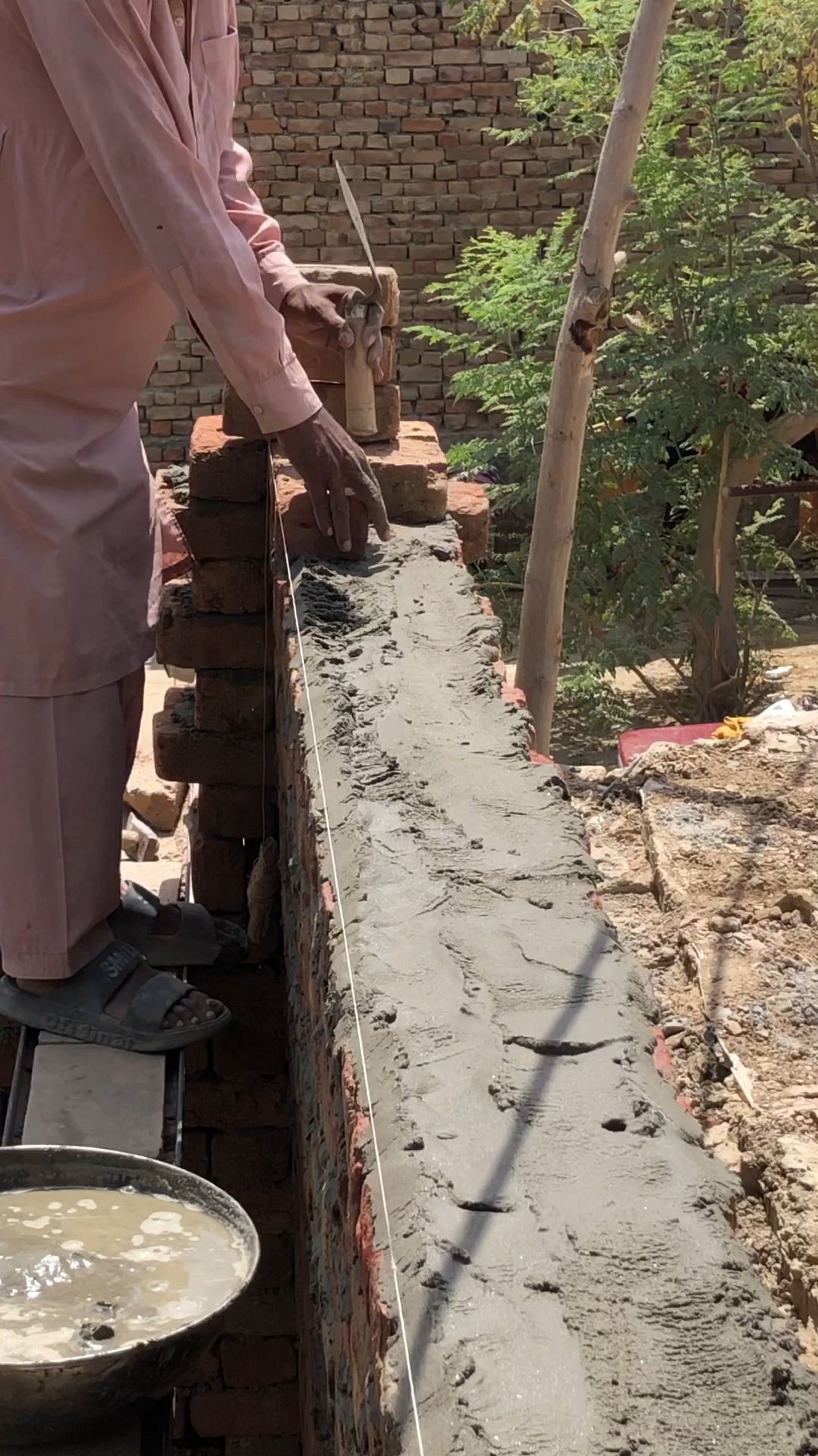 Brick wall fixing trick.
