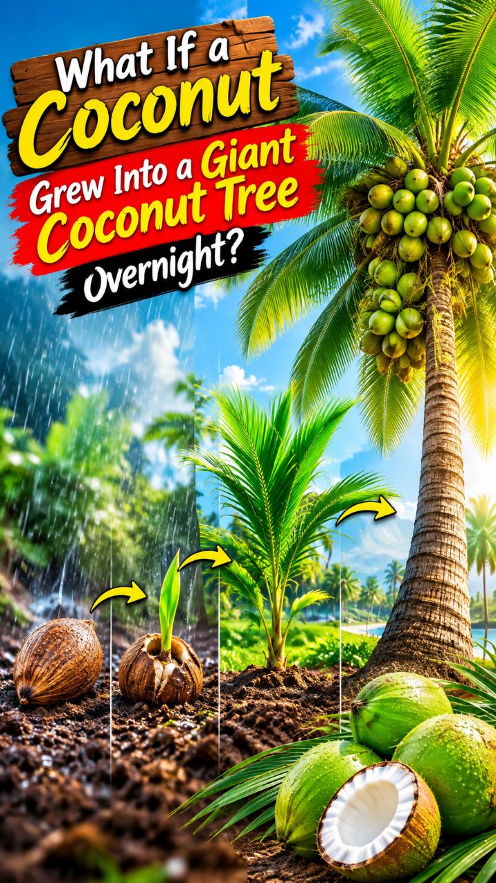 What If a Coconut Grew Into a Giant Coconut Tree Overnight 🌴🥥😱 #Shorts