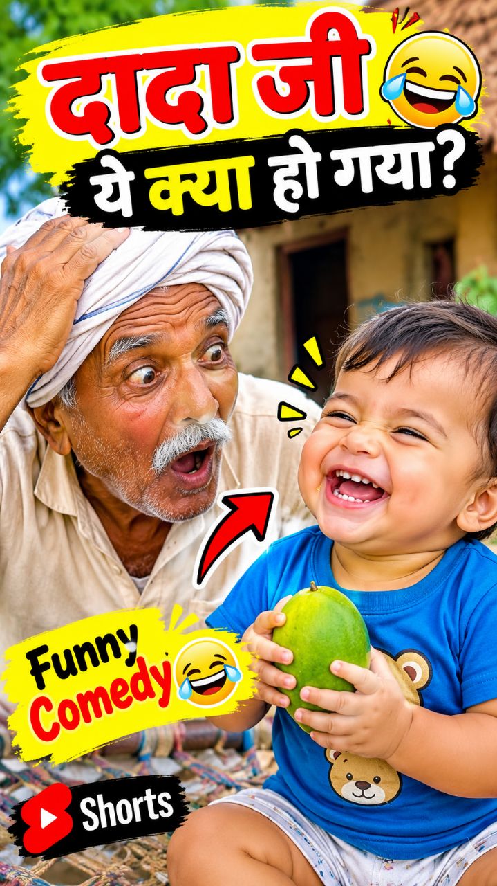 😂 दादा जी के सामने बच्चे की मस्ती 🤣 | Funny Baby Comedy #Shsort