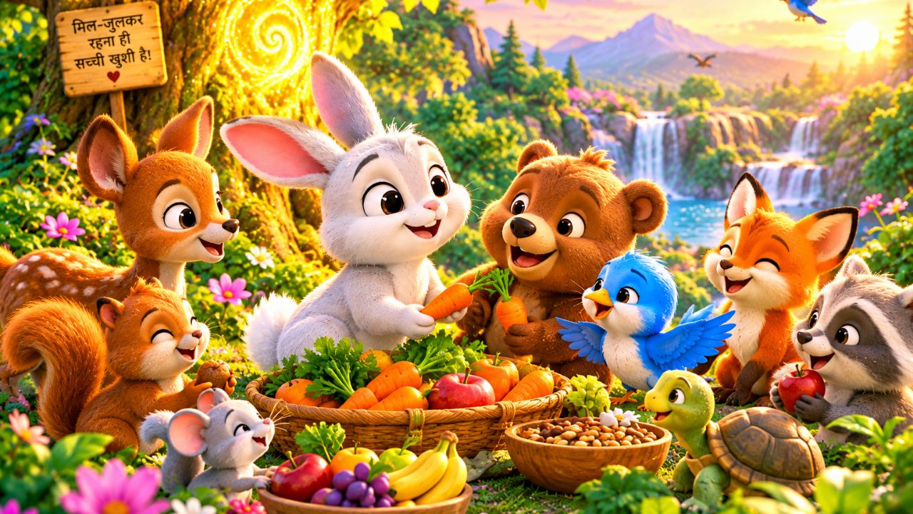 🐰 जादुई पेड़ ने खरगोश की इच्छा पूरी कर दी! ✨🌳