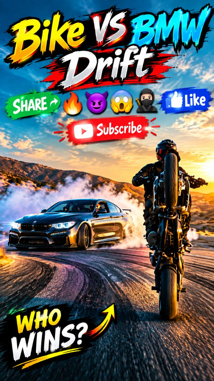 Bike 🏍️ VS BMW 🚘 Drift 🔥 | Crazy Drift Battle! #Shorts #geming #comedy #Short