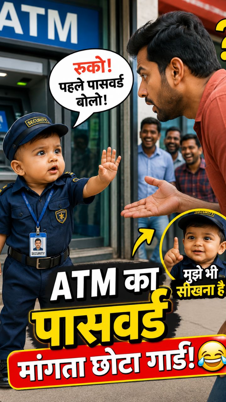 😂 ATM Ka Password Mangta Baby Guard! 🏧👶 | Funny Baby Shorts