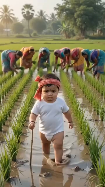 “The Little Farmer of the Village” 🌾👶 “गाँव का नन्हा किसान”