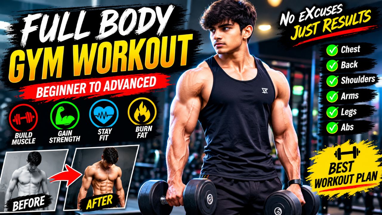 FULL BODY GYM WORKOUT 💪 | Beginner to Advanced | Muscle Building Workout