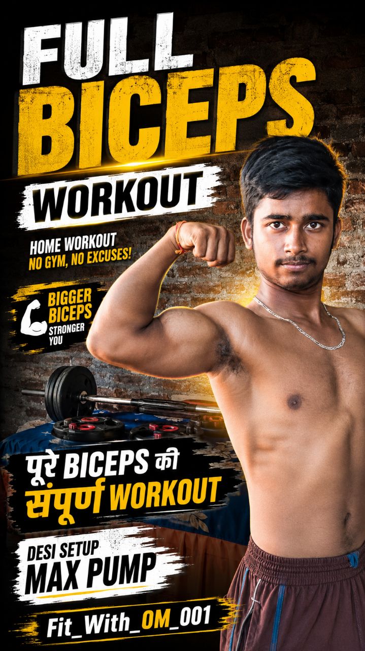Ghar Par Biceps Workout 💪 | No Gym Needed! 🔥