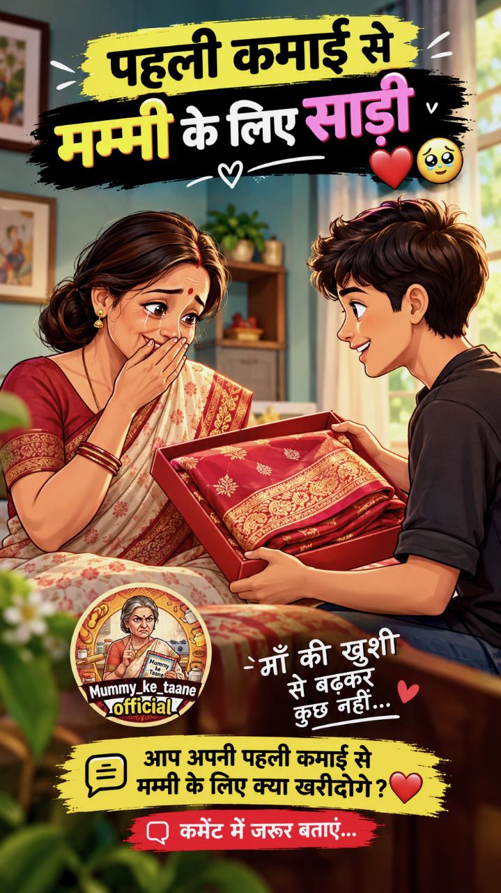 पहली कमाई से मम्मी के लिए साड़ी ❤️🥺