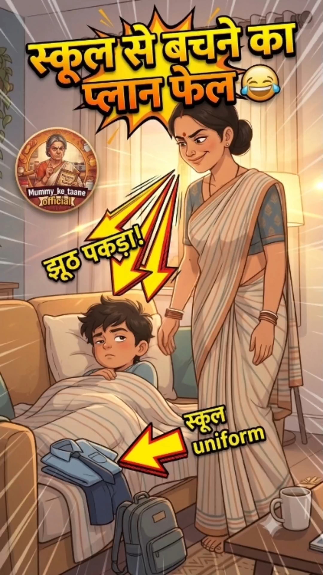 स्कूल से बचने का प्लान फेल 😂