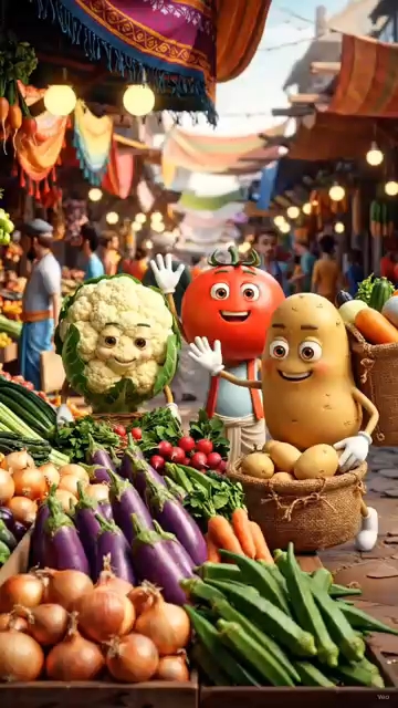 आलू बना हीरो! 🥔🔥 टमाटर और फूलगोभी की मजेदार कहानीVegetable Friends Forever 🥔🍅🥦 | Funny Cartoon