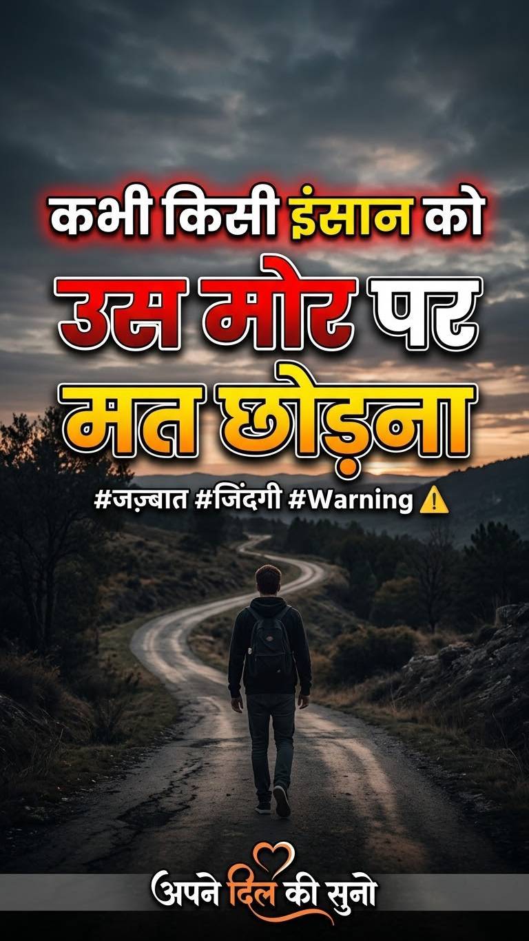 Kabhi Kisi insan ko us mod par lakar khara Mat Karna