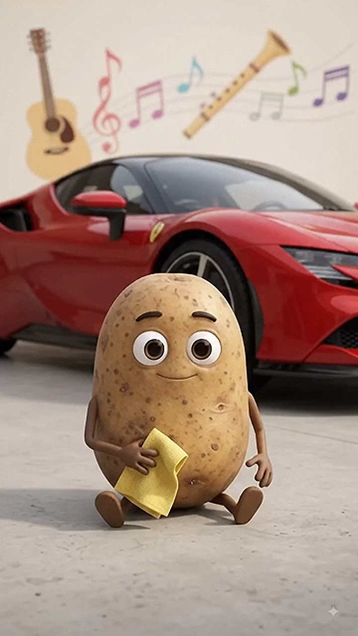 Aalu car safai kar raha hai