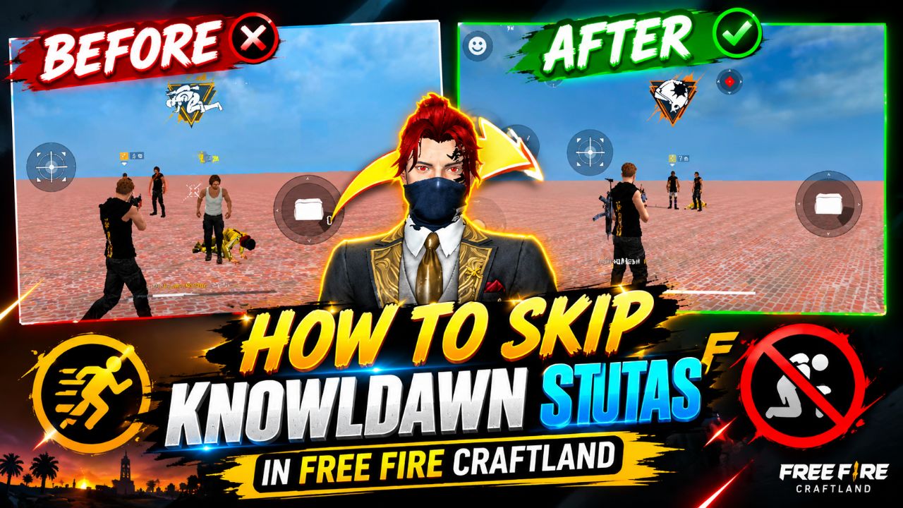 How to spik knowkdawn stutas in free fire craftland map