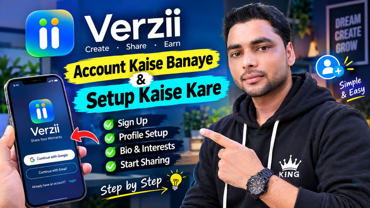 Verzii App Account Setup 2026 | Sign Up, Profile & Bio Kaise Set Kare #SHANUKASAFAR