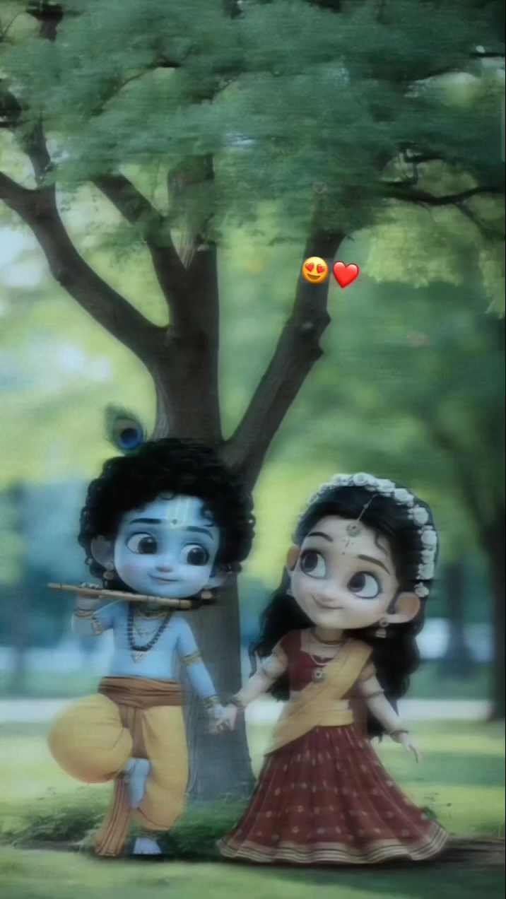 Cute Radha Krishna Love Status 🥰❤️ | Radha Krishna 3D Cartoon