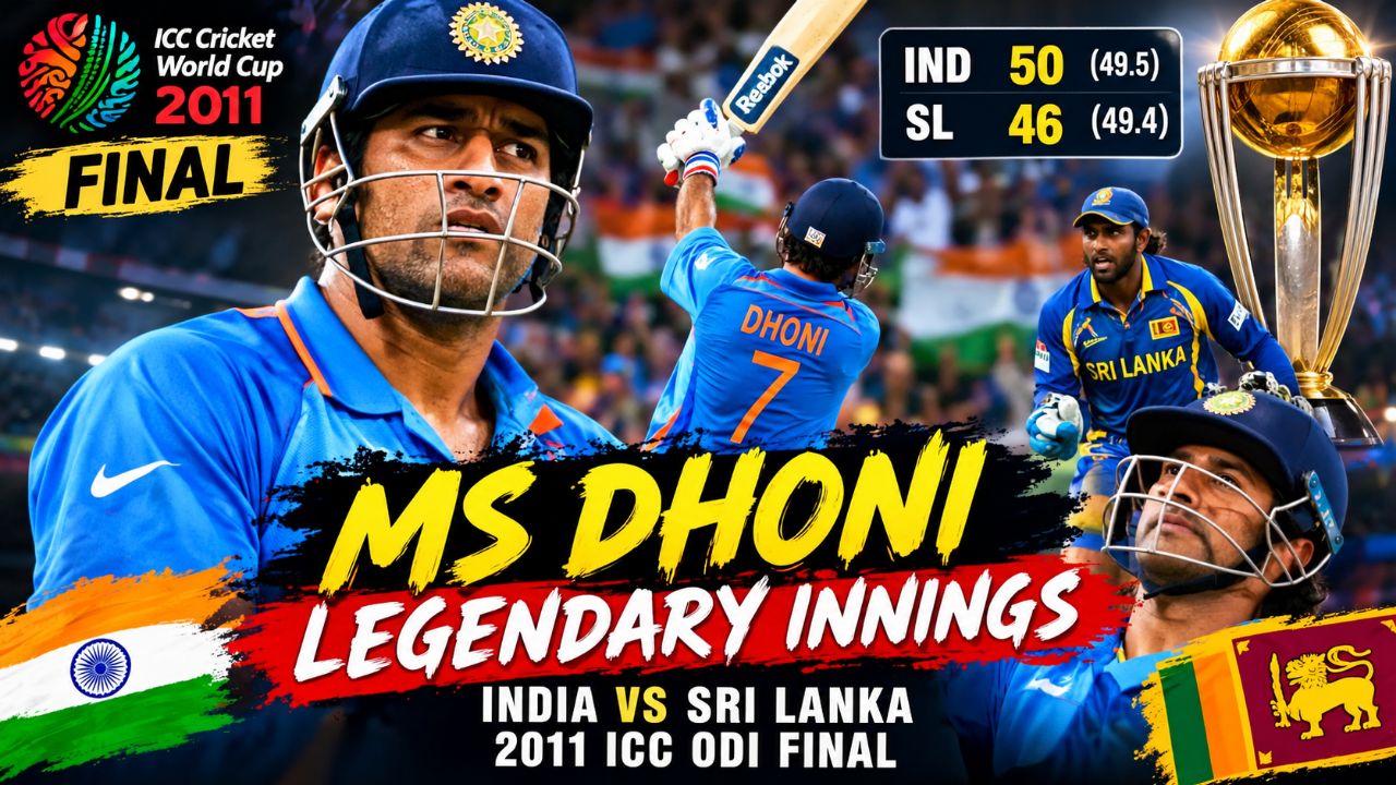 MS Dhoni की वो ऐतिहासिक 91* रन की पारी 🇮🇳🏆 | India vs Sri Lanka 2011 World Cup Final Highlights