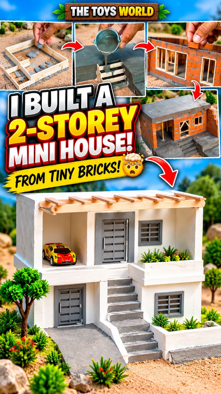 I Built a 2-Storey Mini House From Tiny Bricks! 🤯🏠 | DIY Miniature House