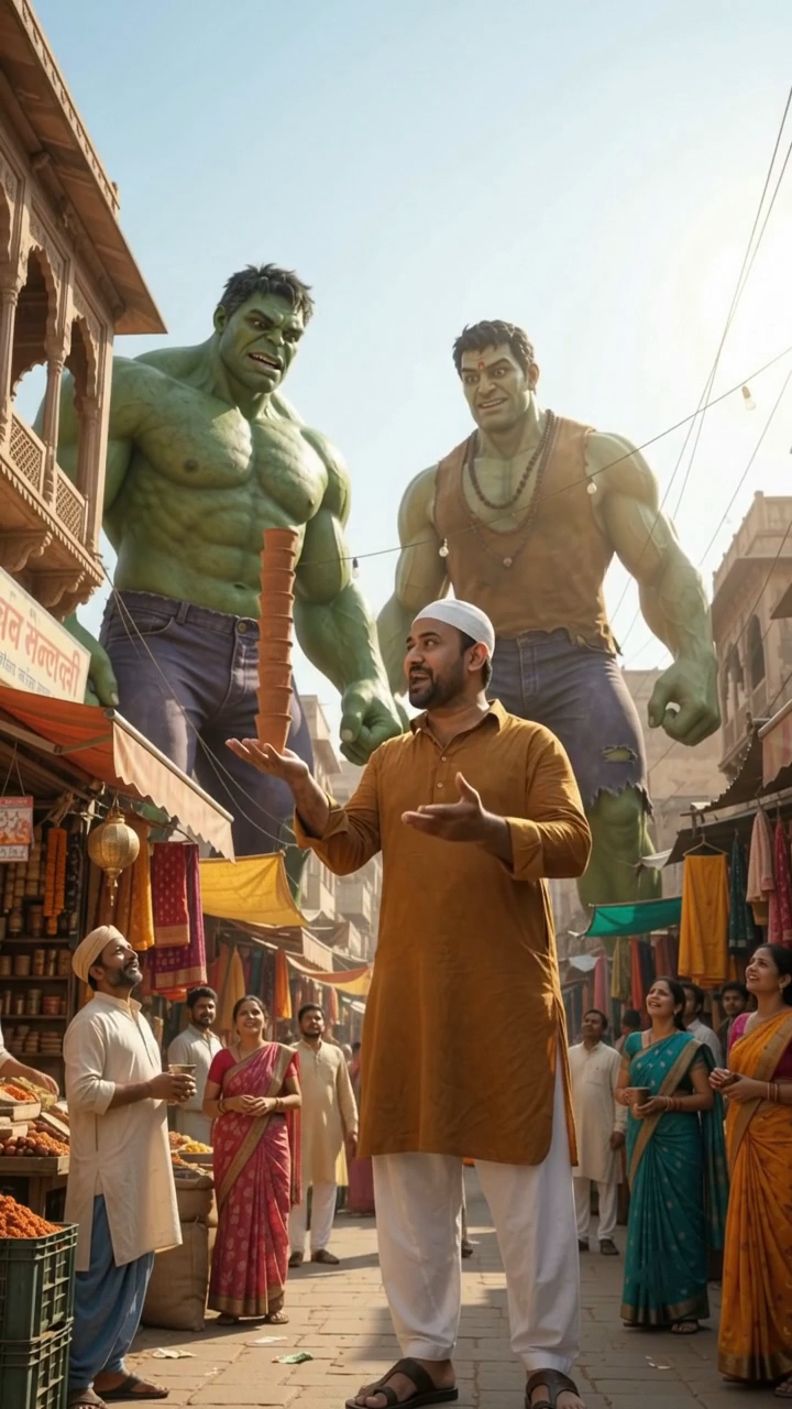 Hulk और Giant Man पहुँचे पुरानी दिल्ली के रंग-बिरंगे बाजार में! 🛍️😂 #shorts