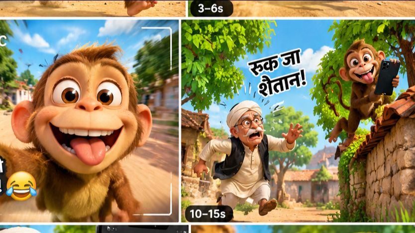 Dada ji ka phone Bandar ne chori karliya