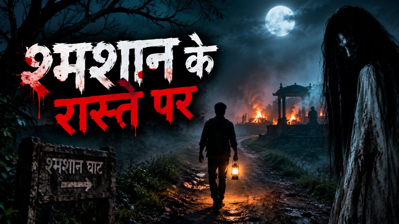 श्मशान के रास्ते पर 👻 horror story #viral