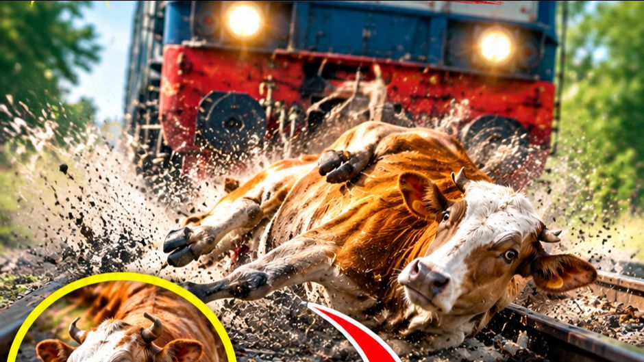 A Train Hit This Cow… But What Happened Next Is Unbelievable! 😳🐄 #Shorts #Animals