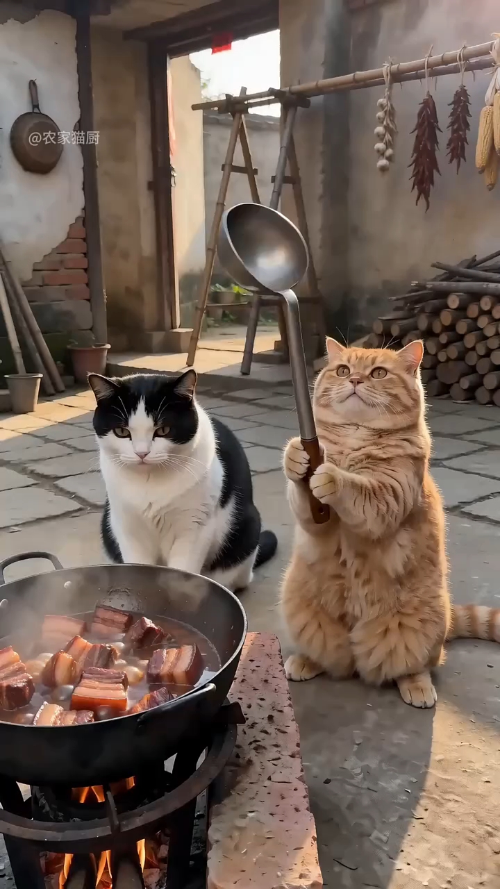 😹 Chef Cat Is Cooking Up Something Delicious! 🍳🐱🔥 #Shorts