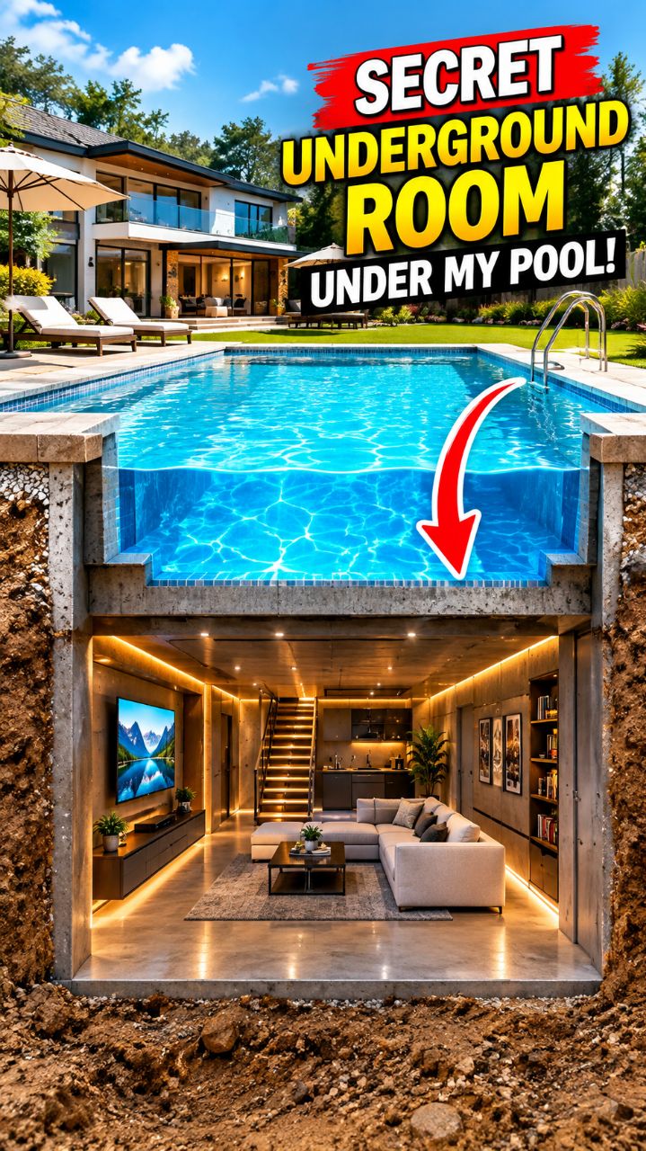 I Built a Secret Underground Room Under My Swimming Pool! 😱