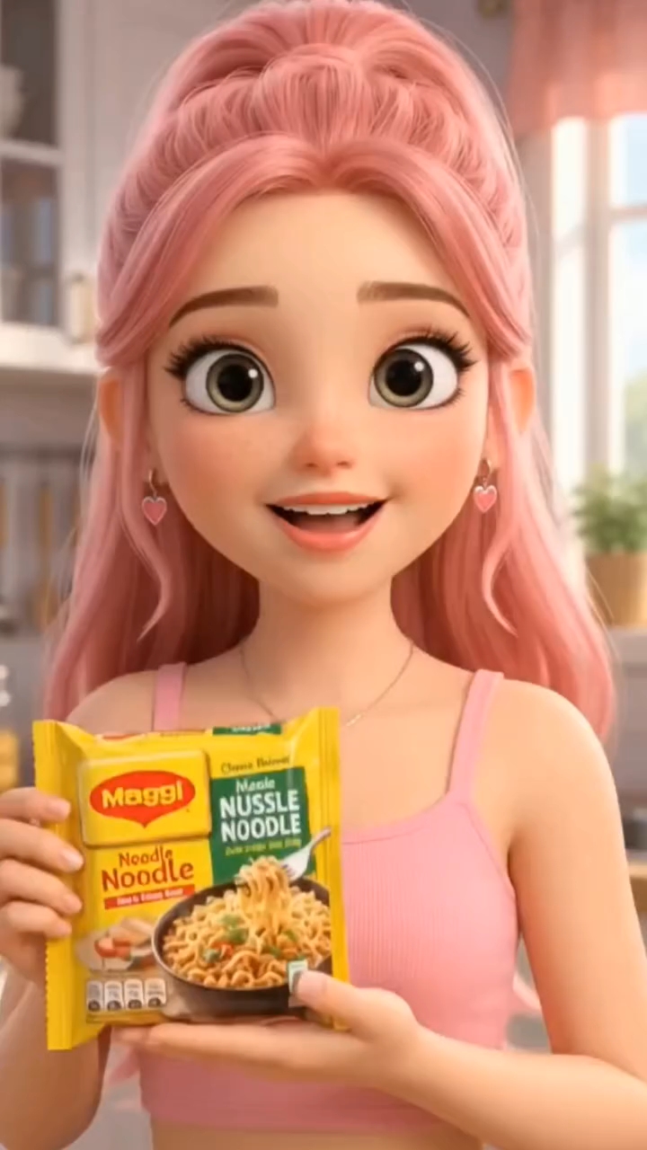🌶️🔥 Extra Spicy Maggi Challenge 😋🍜 | Cute 3D Animation #Shorts