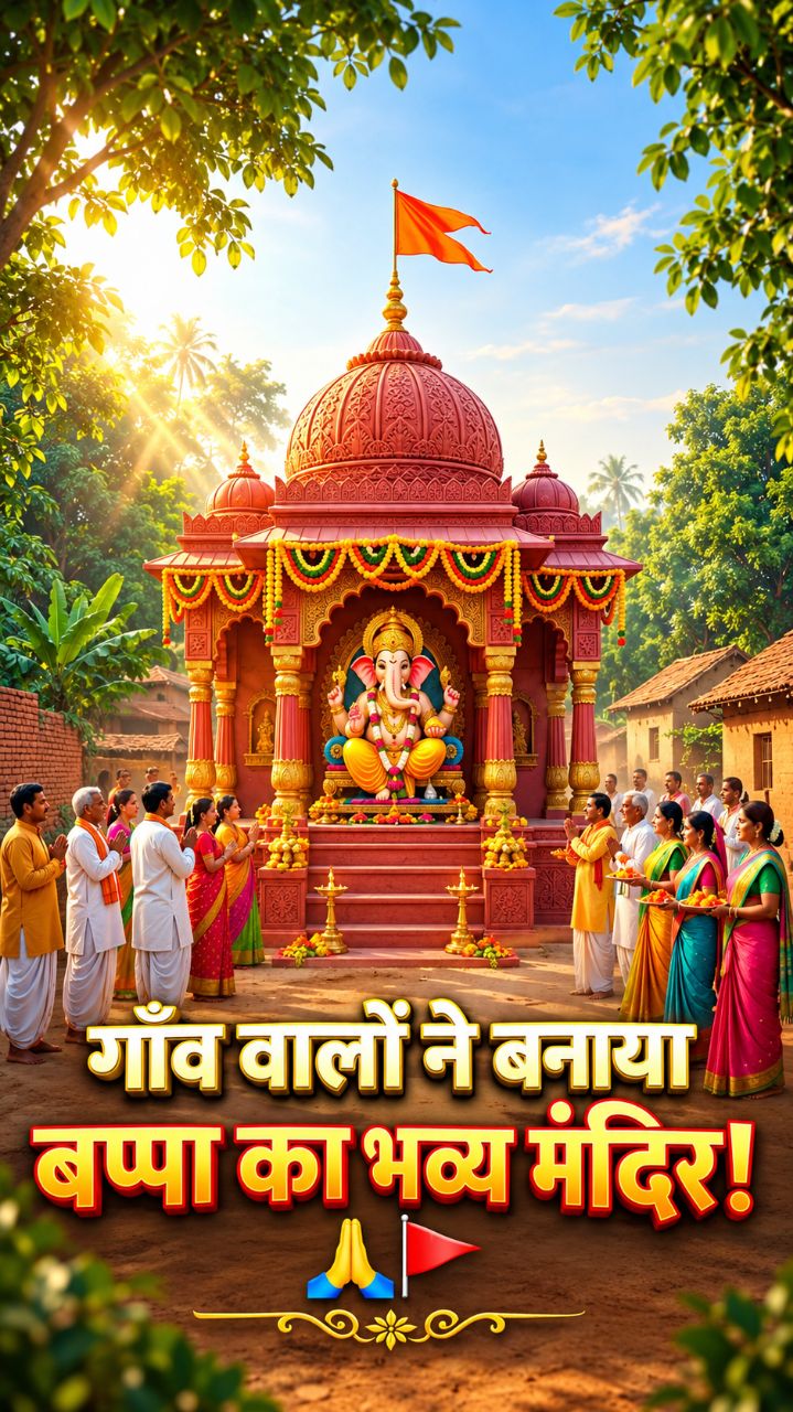 गाँव वालों ने बनाया बप्पा का भव्य मंदिर! 🙏🚩 #Shorts #GaneshMandir