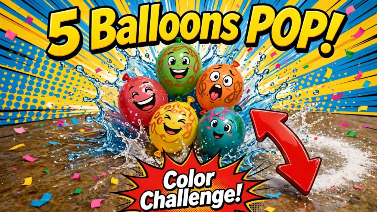 5 Balloons pop! Funny color challenge #Balloonpop