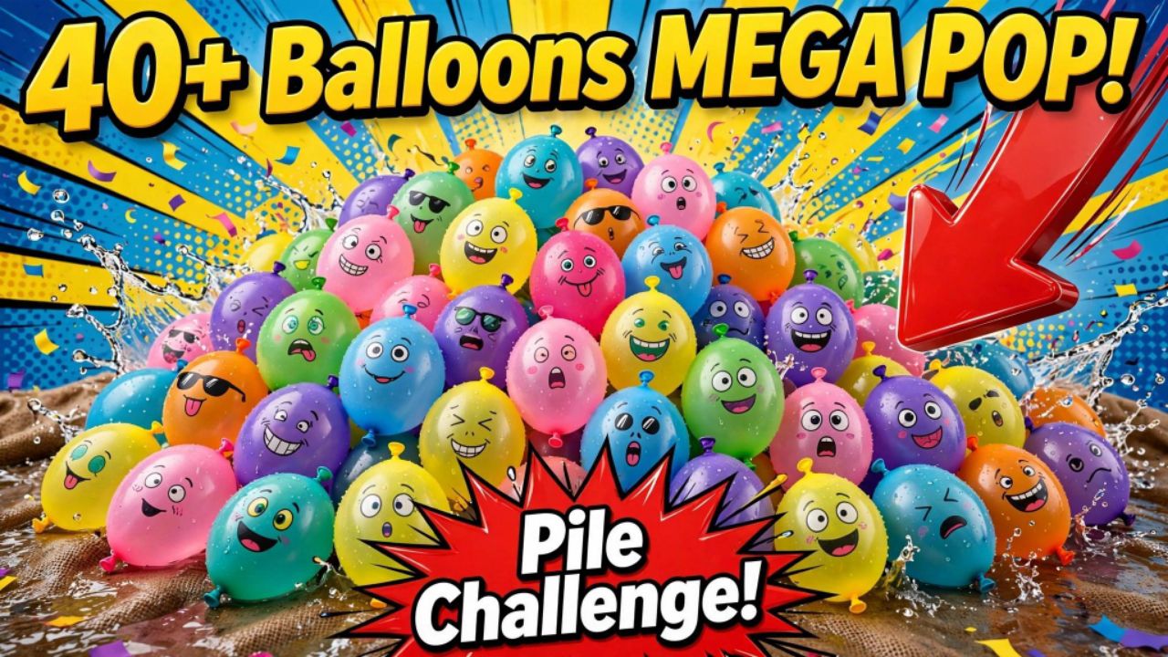 40+ Balloons mega pop! Satisfying pile challenge  #Balloonpop