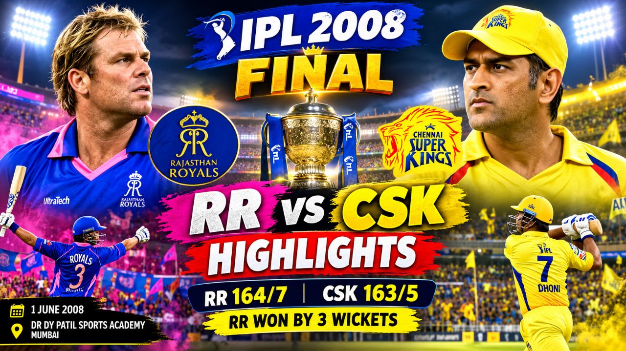 IPL 2008 Final Highlights 🏆 | Rajasthan Royals vs CSK | RR Won by 3 Wickets | Full Match Highlights