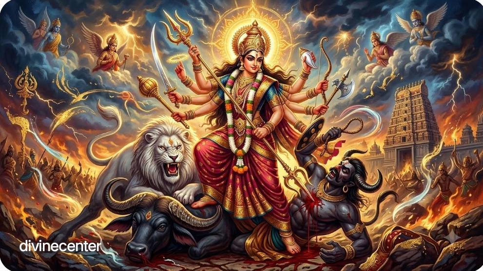 🌺 Title: माँ दुर्गा ने महिषासुर का अंत कैसे किया? 🙏🔱 | माँ दुर्गा की दिव्य कथा | जय माता दी 🚩