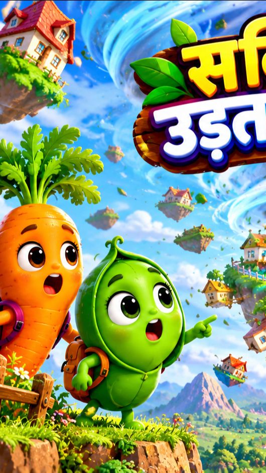 🥦🌪️ सब्जियों का उड़ता हुआ गाँव! 🥔🥕🟢✨
