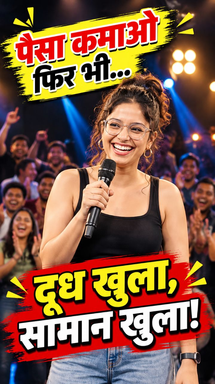 😂 पैसा कमाने के बाद भी ये हाल! 🤣 | दूध खुला, सामान खुला 😂 | Hindi Stand Up Comedy #shorts